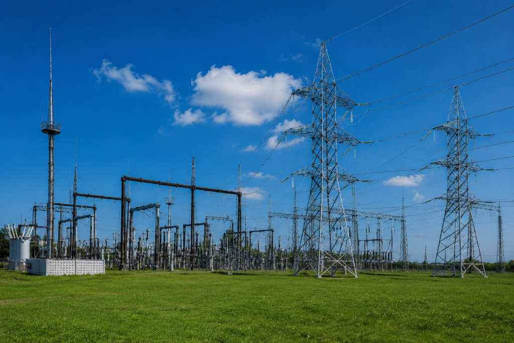 Complete lightning protection system by U-Protec Group featuring ESE lightning arrester, conductors, clamps, and earthing components for industrial and commercial buildings.